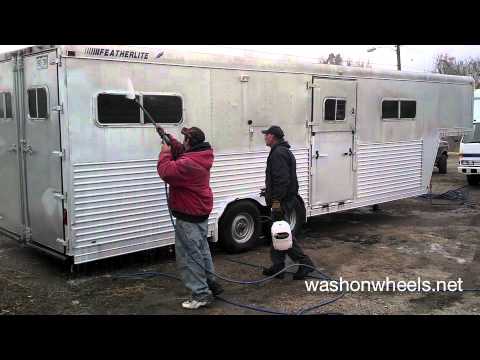 Pressure Washing To Brighten An Aluminum Trailer -- Video