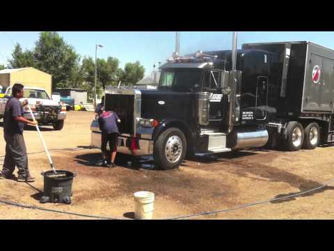 Special Truck Wash In Denver On A Two Million Dollar Tractor Trailer