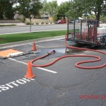 Pressure Washing With Water Recovery - School Parking Lot 19