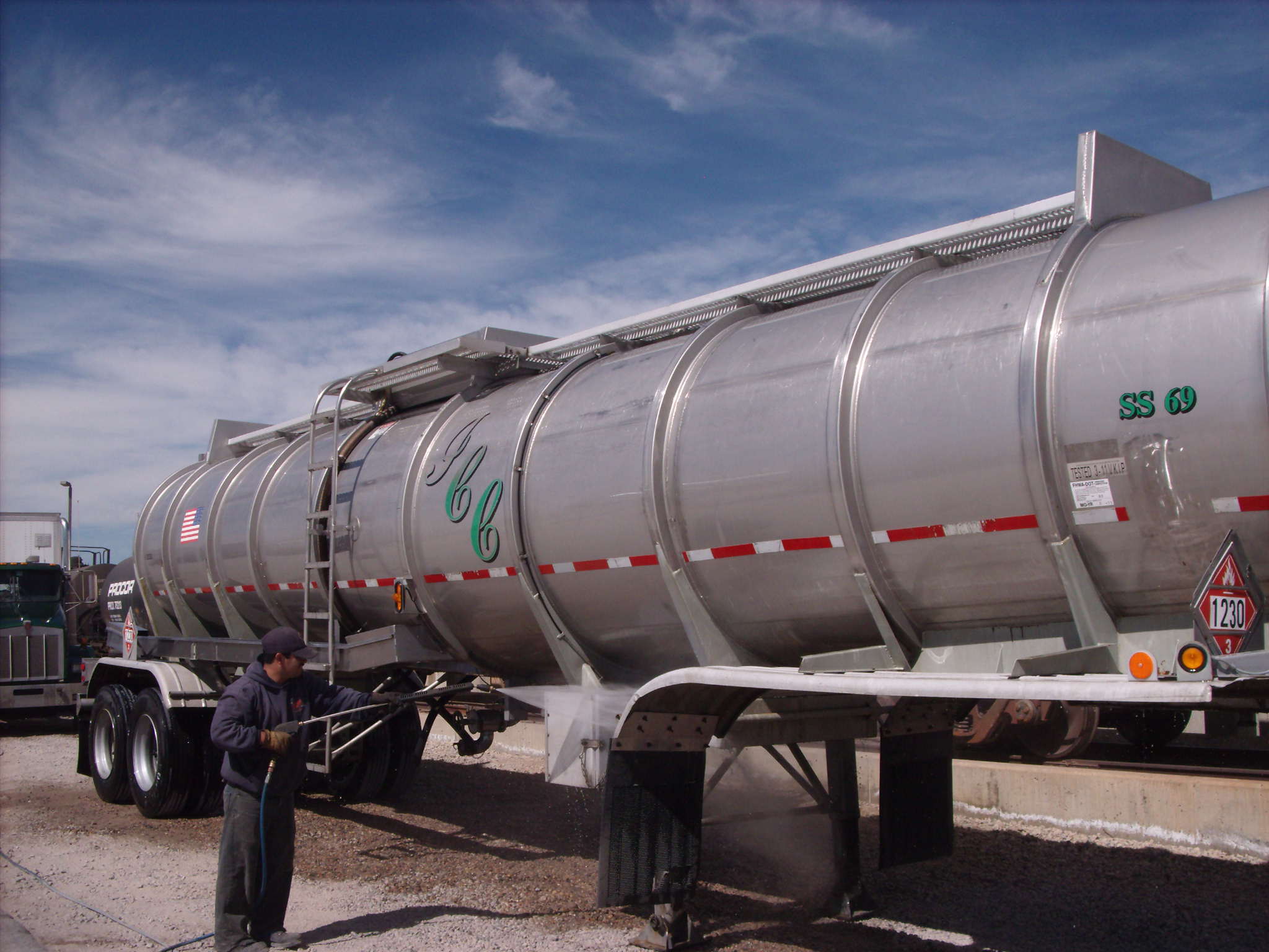 Pressure Washing a Tanker Trailer in Arvada, Colorado