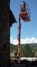 Pressure Washing a $15 Million Cabin Using a 135ft Boom Lift 11