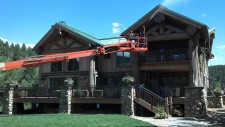 Pressure Washing a $15 Million Cabin Using a 135ft Boom Lift 05