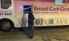 Cleaning Mammography Van For St. Joseph's Breast Care Center 05