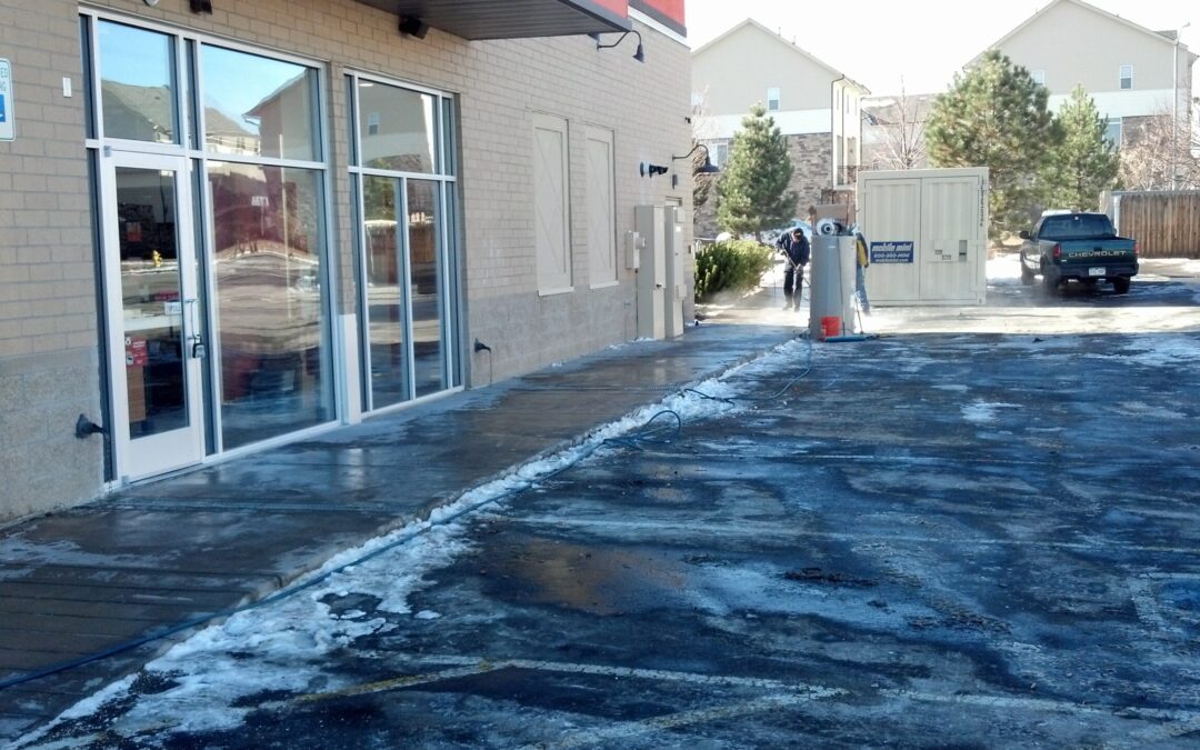 Shopping Center Sidewalk Cleaning In Winter