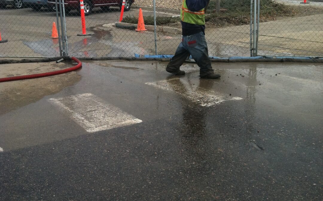 Pressure Washing With Water Recovery At A Construction Site