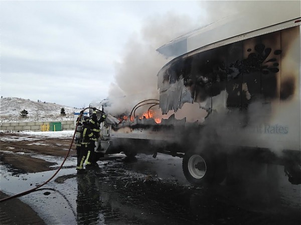 Pressure Washing Truck Catches Fire