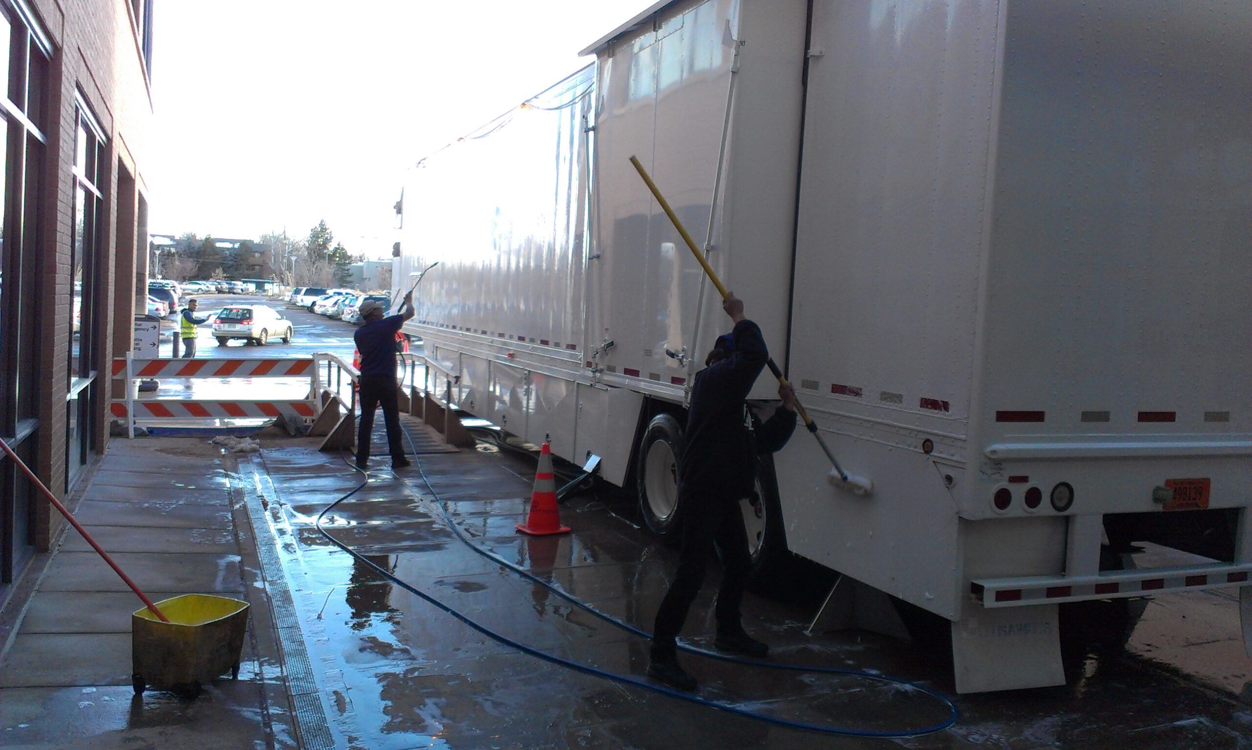 Pressure Washing an MRI Trailer in Boulder, Colorado