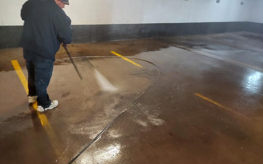 Removing Parking Garage Staining