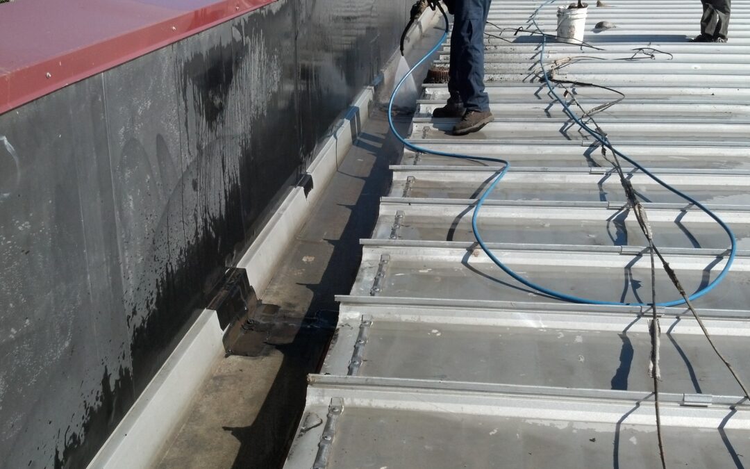 Pressure Washing Commercial Building Gutters