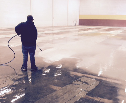 Pressure Washing To Remove Glue From Indoor Soccer Field