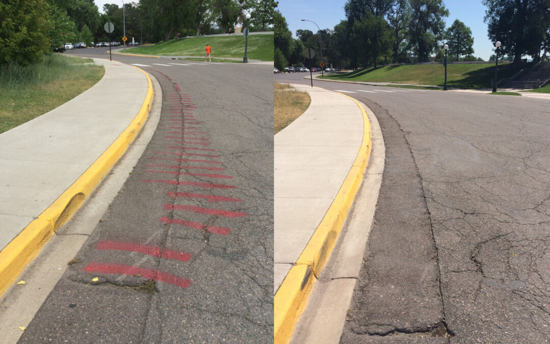 Pressure Washing With Water Recovery To Remove Bike Race Markings From Roadways