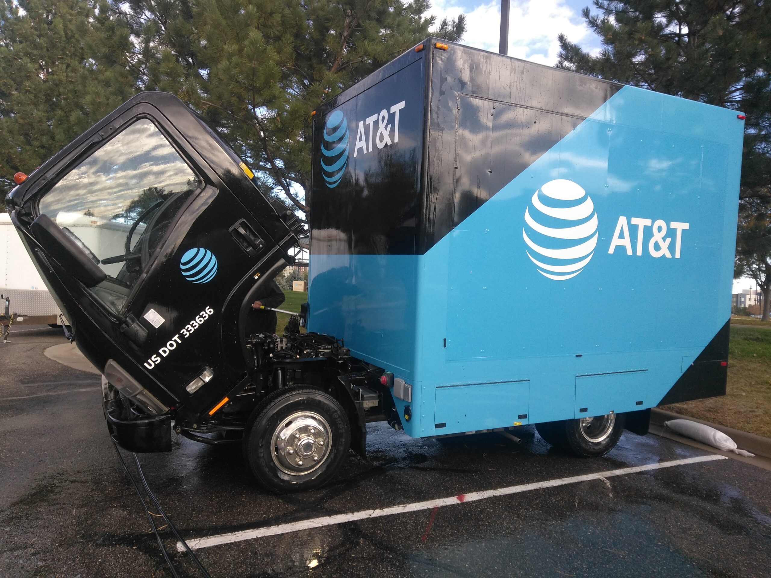 Washing a Special Promotions Truck for AT&T in Englewood, Colorado