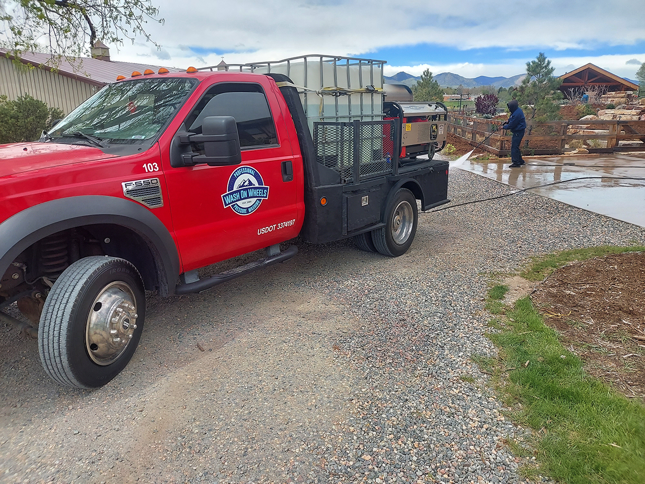 Pressure Washing a Driveway in Littleton, Colorado