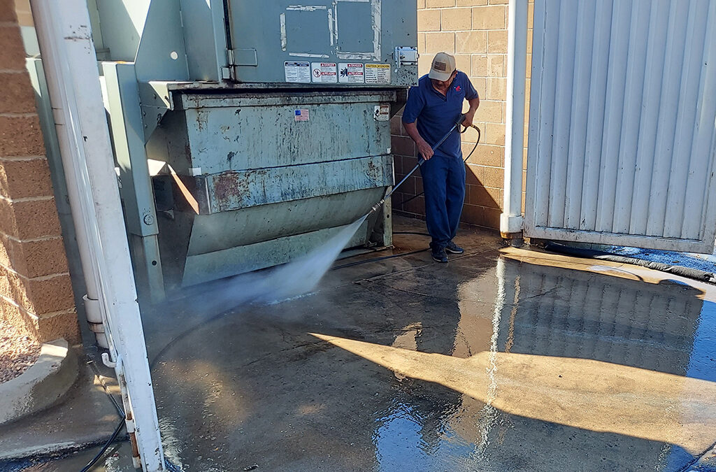 Pressure Washing a Trash Enclosure in Arvada