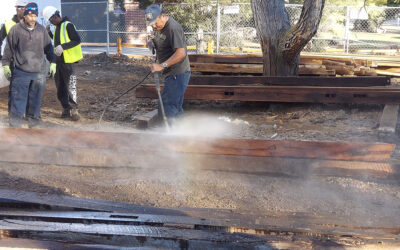 Pressure Washing Reclaimed Barn Wood for New Lakewood Home