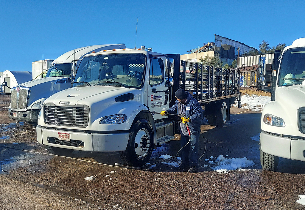 Pressure Washing Trucks in Denver, Colorado after the November 2024 snowstorm