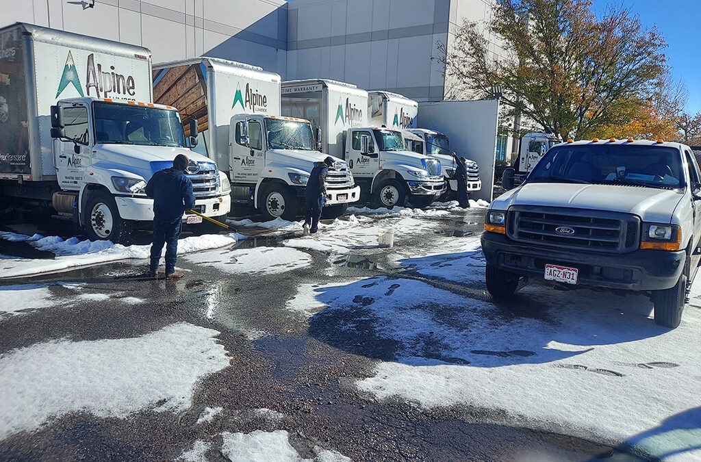 Cleaning Trucks After a Historic November Snowstorm