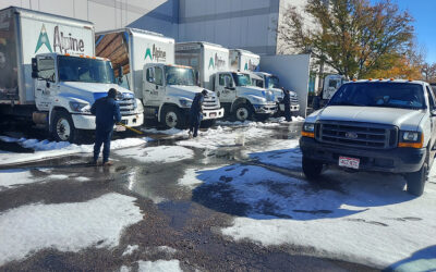 Cleaning Trucks After a Historic November Snowstorm