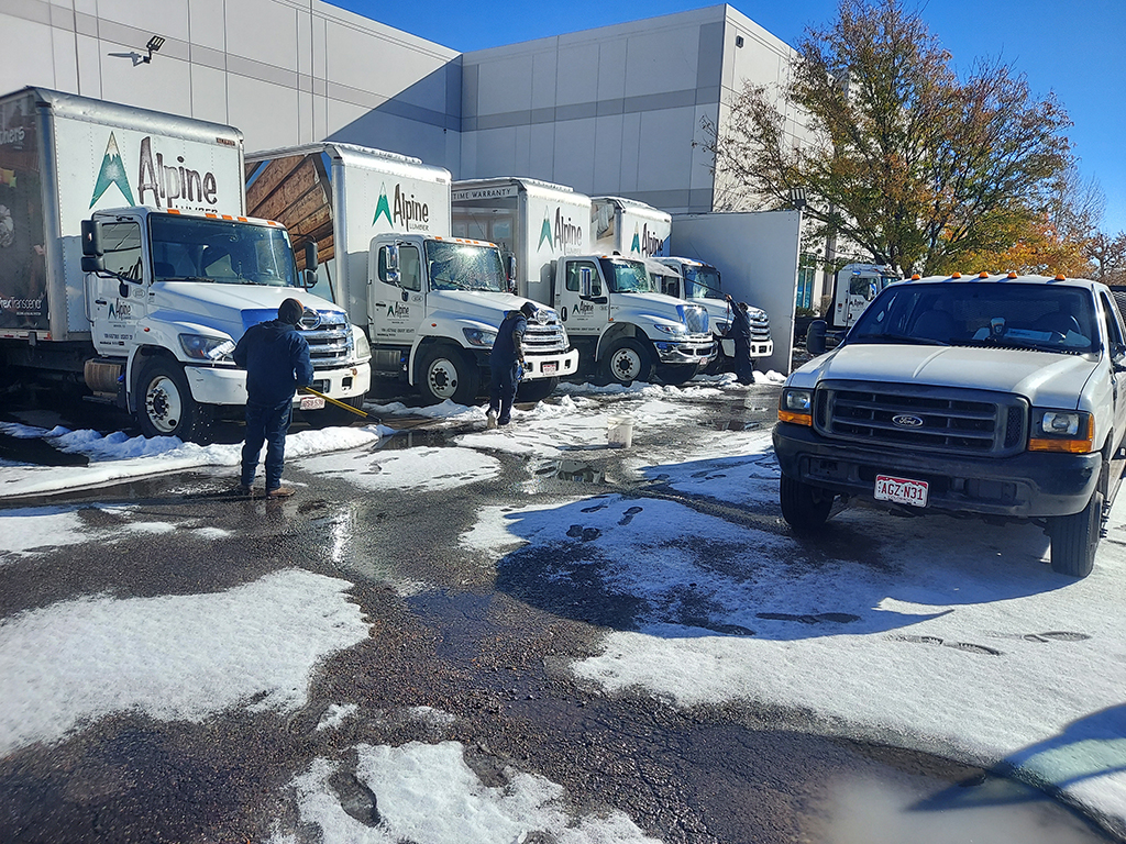 Pressure Washing Trucks in Aurora, Colorado after the November 2024 Snowstorm