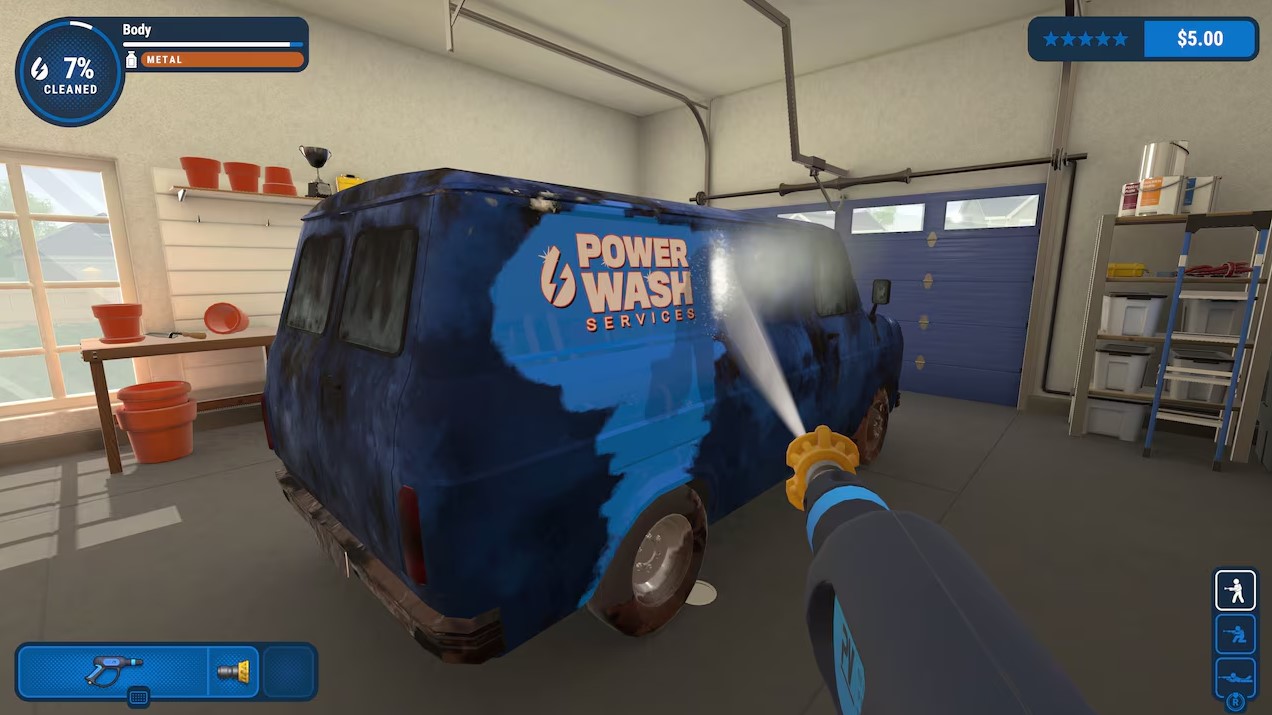 Power Wash Simulator screenshot of van being cleaned